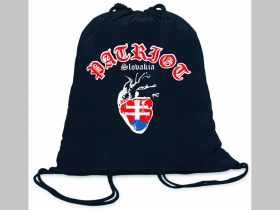 Patriot Slovakia Heart - srdce ľahké sťahovacie vrecko ( batôžtek / vak ) s čiernou šnúrkou, 100% bavlna 100 g/m2, rozmery cca. 37 x 41 cm